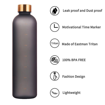 HydraMark Pro 1L Frosted Bottle with Time Marker